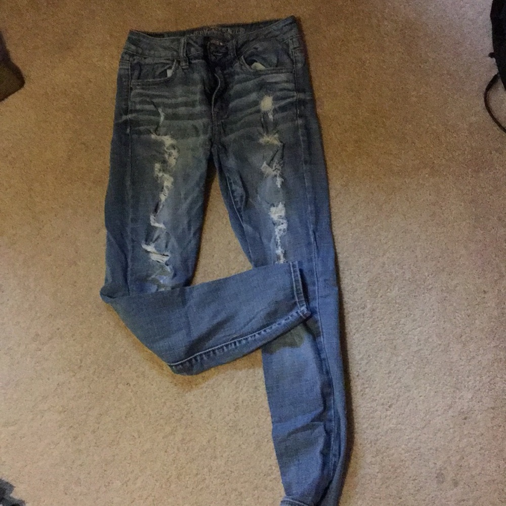 American eagle ripped skinny jeans size 2